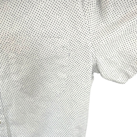 JCrew Classic Stretch White Cotton Button Down Short Sleeve Shirt Collared - Picture 3 of 5